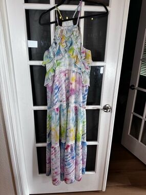 Hannah Banana Multicolor Tie-Dye Ruffled Maxi Dress